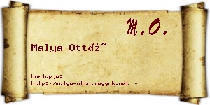 Malya Ottó névjegykártya